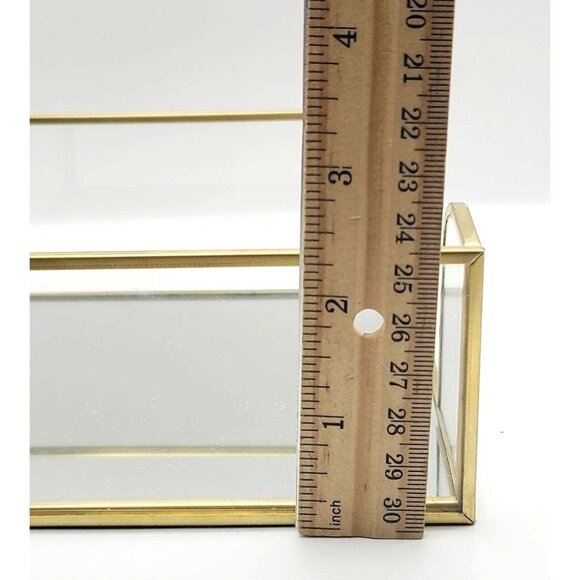 Napkin Holder Square Acetate Mirror Gold Brass Stylish Table Scape - Picture 9 of 9